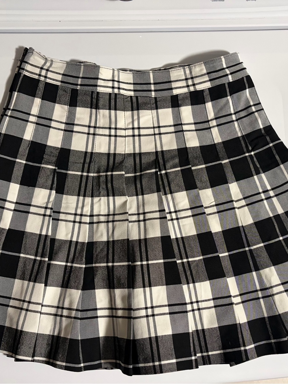 Love Tree Black and White Plaid Circle Skirt